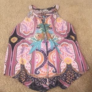 Rose and Olive pattern top